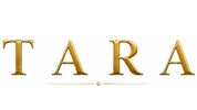 The word 'TARA' appears in large, metallic gold serif letters centered on a plain white background, with a thin gold horizontal line and small star motif below.
